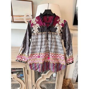 Ethnic by Outfitters Floral Printed Blouse Size Medium